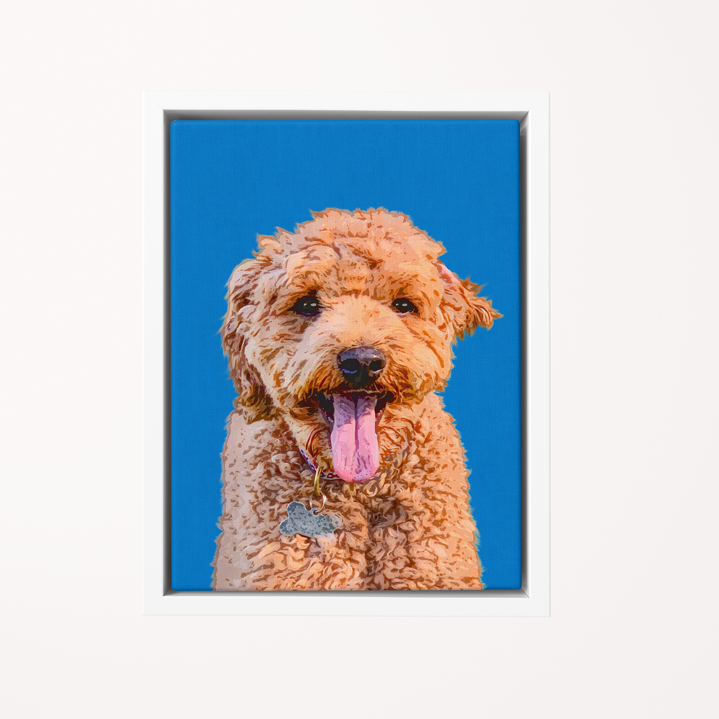 Custom Pet Art Canvas Wrap 8 x 10 framed portrait golden doodle tongue