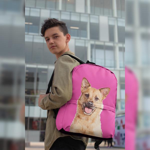 canvas mini backpack dogs Custom Pet Art Backpack – Pop Your Pup!™