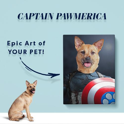 Pet Icon - Captain Pawmerica Dog Art | Pop Your Pup!™