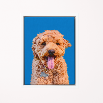 Custom Pet Art Canvas Wrap 8 x 10 framed portrait golden doodle tongue