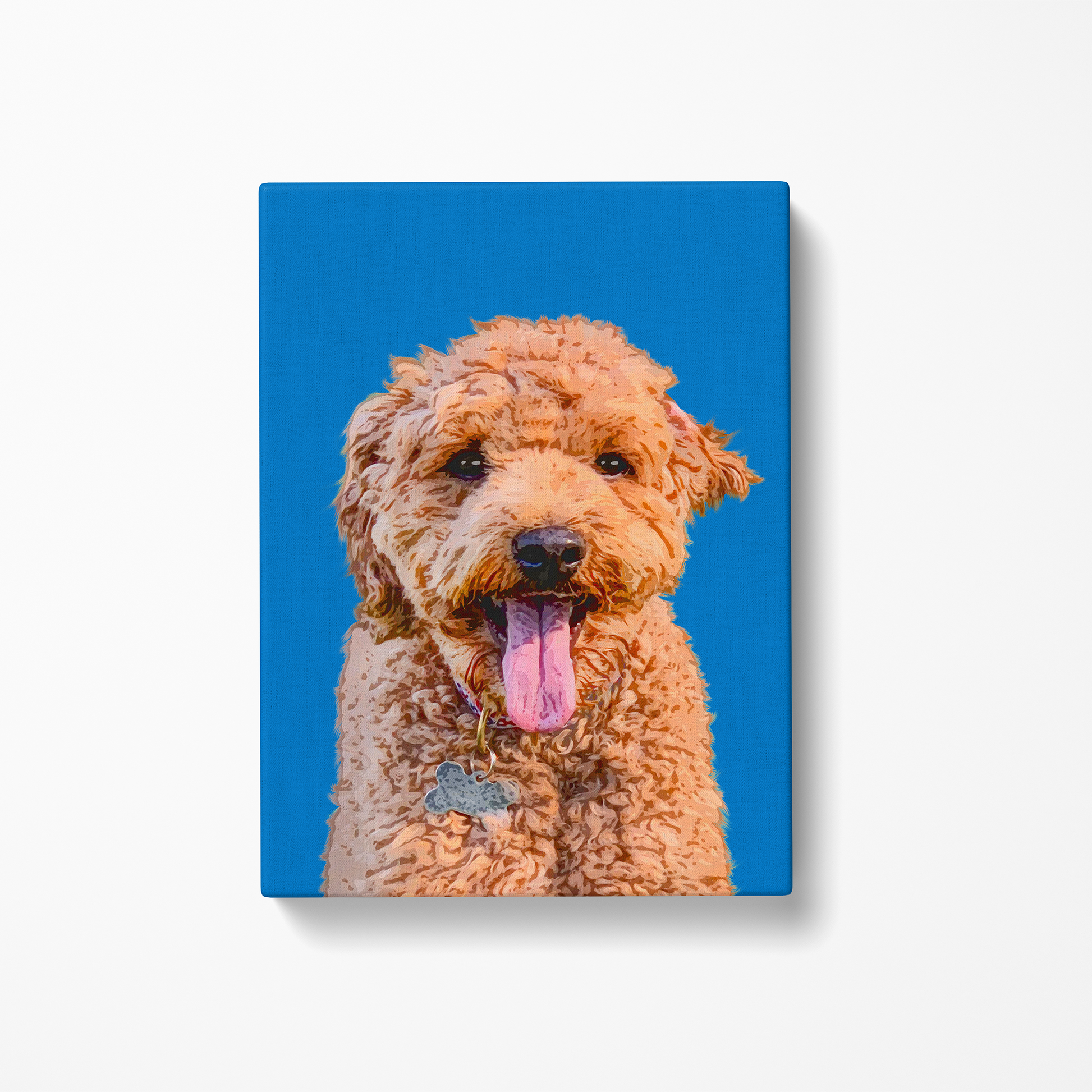 Custom Pet Art Canvas Wrap canvas print golden doodle tongue Portrait