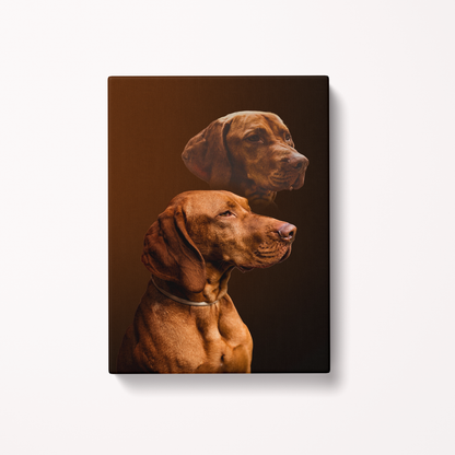 Custom Pet Art Canvas Wrap 32 x 48 super portrait canvas print two brown vizsla