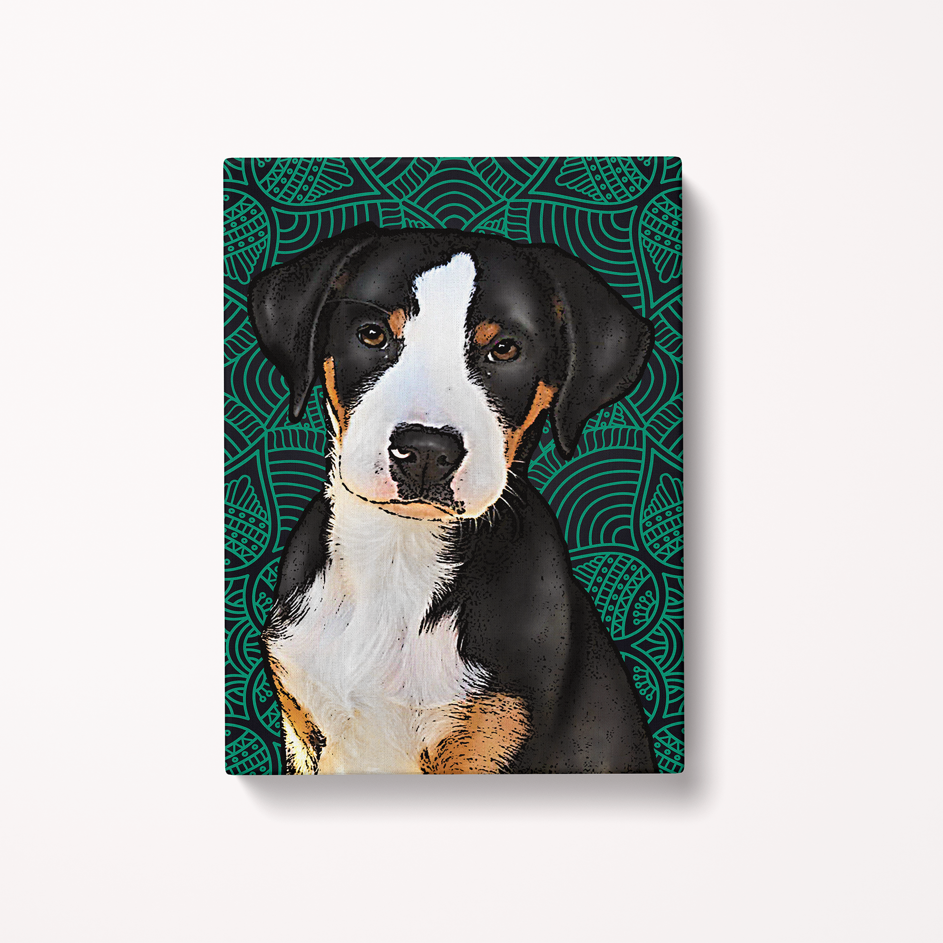 Custom Pet Art Canvas Wrap appenzeller sennenhund puppy portrait canvas