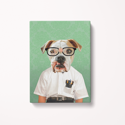 Custom Pet Art Canvas Wrap 16 x 20 canvas print dog’s head human Portrait costume