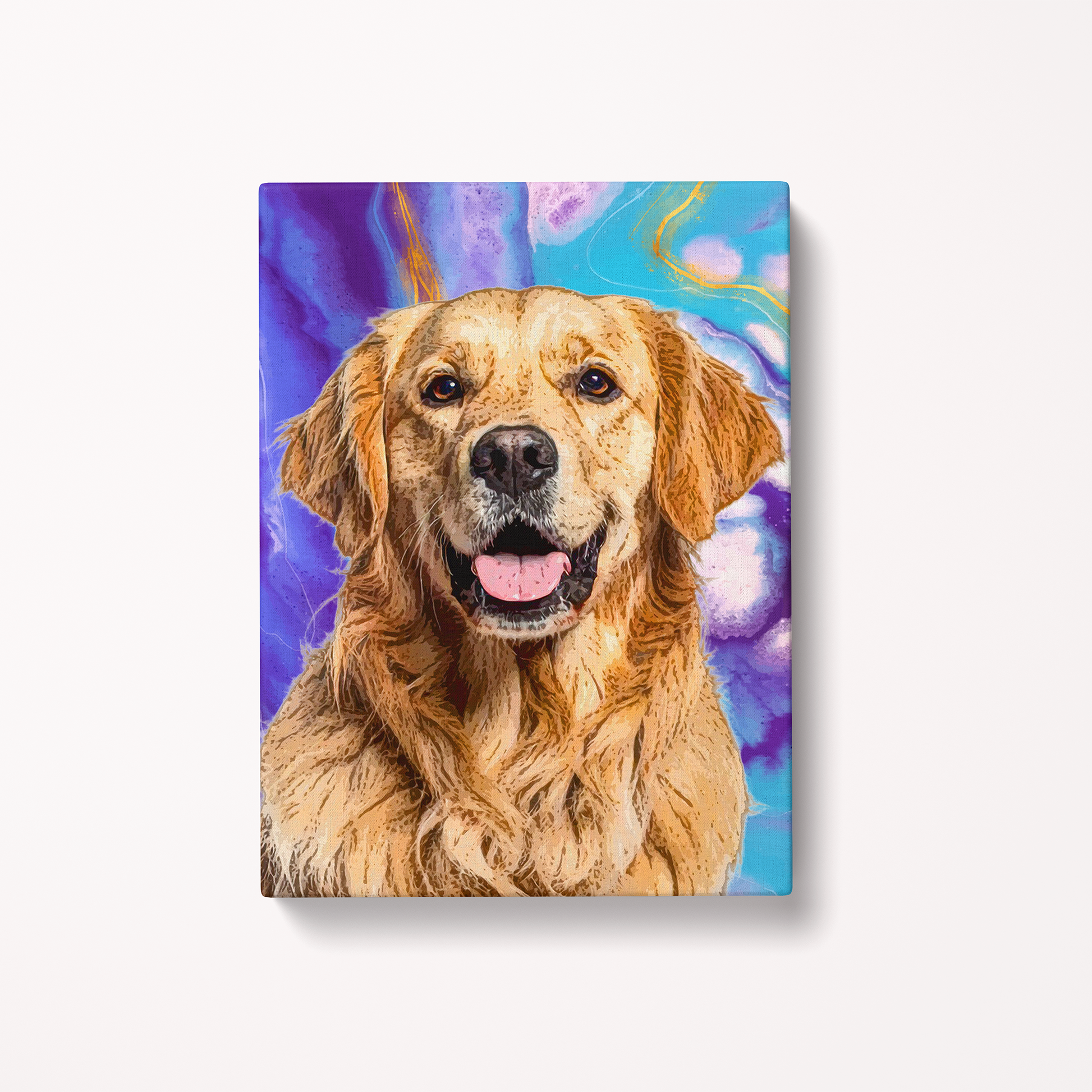 Custom Pet Art Canvas Wrap canvas print golden retriever abstract Portrait