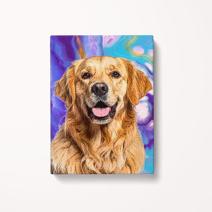 Custom Pet Art Canvas Wrap canvas print golden retriever abstract Portrait