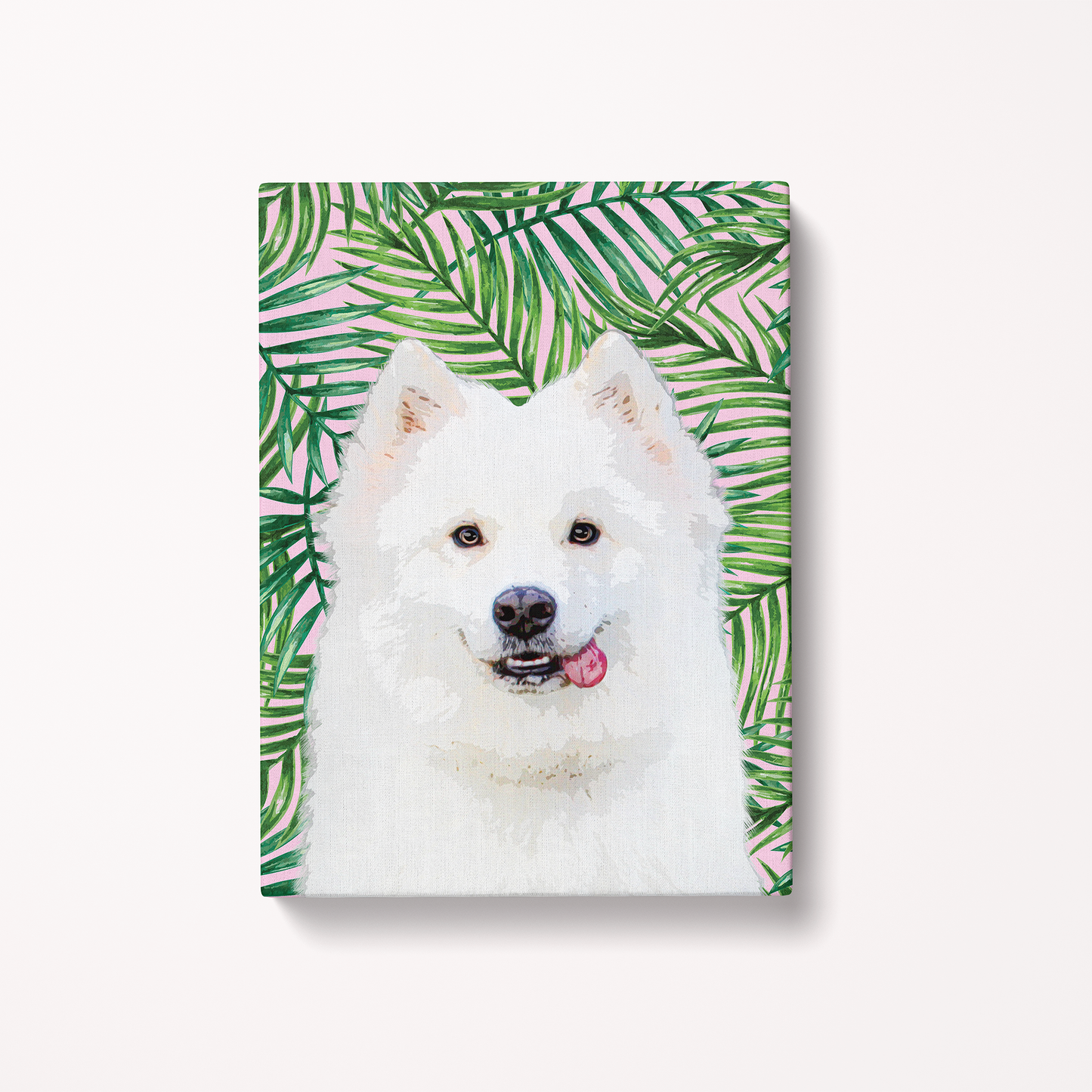 Custom Pet Art Canvas Wrap 11 x 14 white samoyed dog portrait canvas