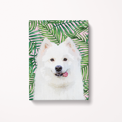 Custom Pet Art Canvas Wrap 11 x 14 white samoyed dog portrait canvas