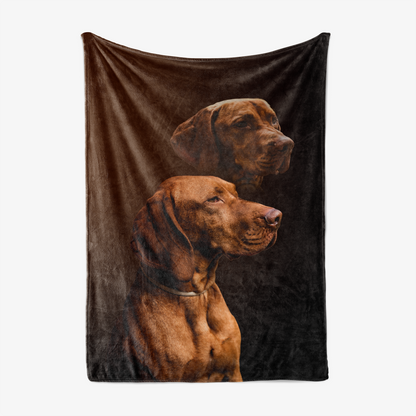 Fleece Blanket with a print of two dogs - Pop Your Pup