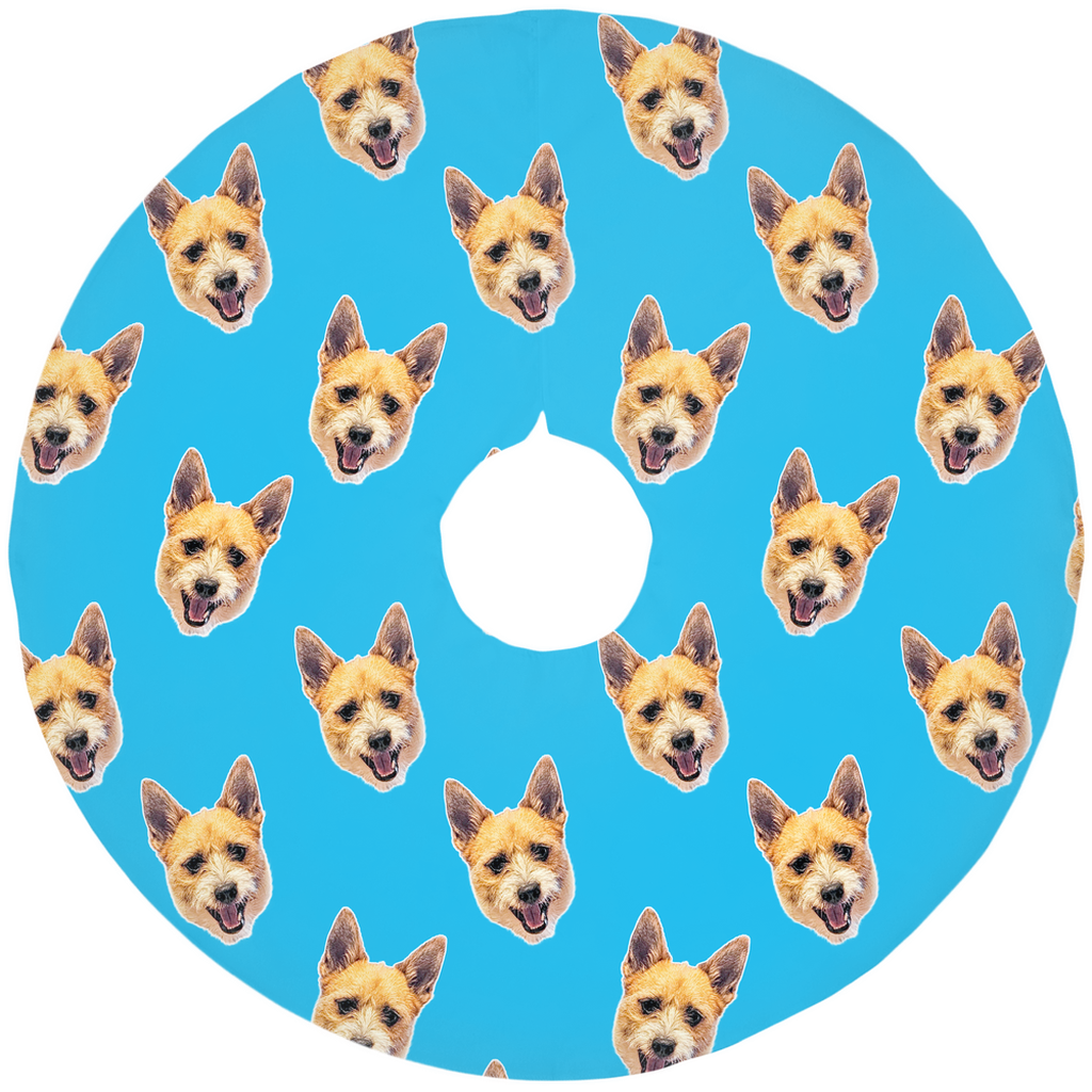 Custom Pet Art Christmas Tree Skirt
