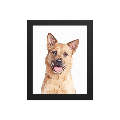 Custom Pet Art Framed Print Black / 8″×10″ framed portrait tan dog