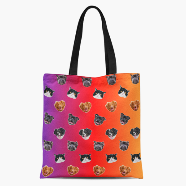 Hand Crafted Custom Made Hand Painted Tote Bag With Your Pets Painting by  NoryfromBOCA