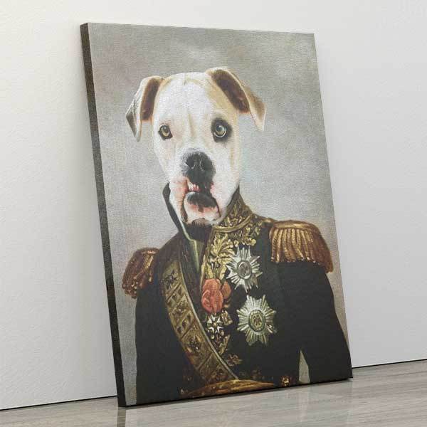Colonel Borks - Canvas Wrap - Custom pet art of your dog or cat by pop-your-pup