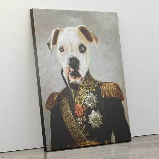 Colonel Borks - Canvas Wrap - Custom pet art of your dog or cat by pop-your-pup