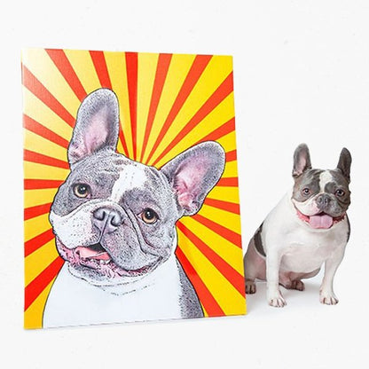 Custom Pet Art Canvas Wrap french bulldog artwork canvas actual