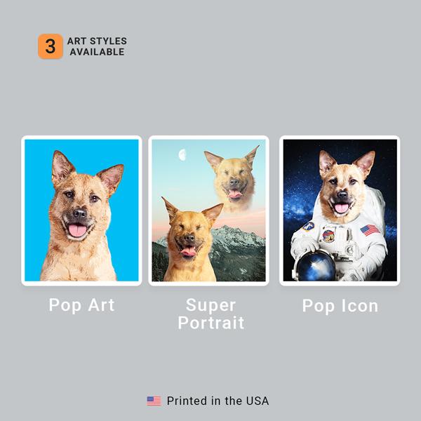 Custom Pet Art Canvas Wrap - Pop Your Pup!™