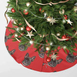 Falda de árbol de navidad de arte de mascotas personalizado