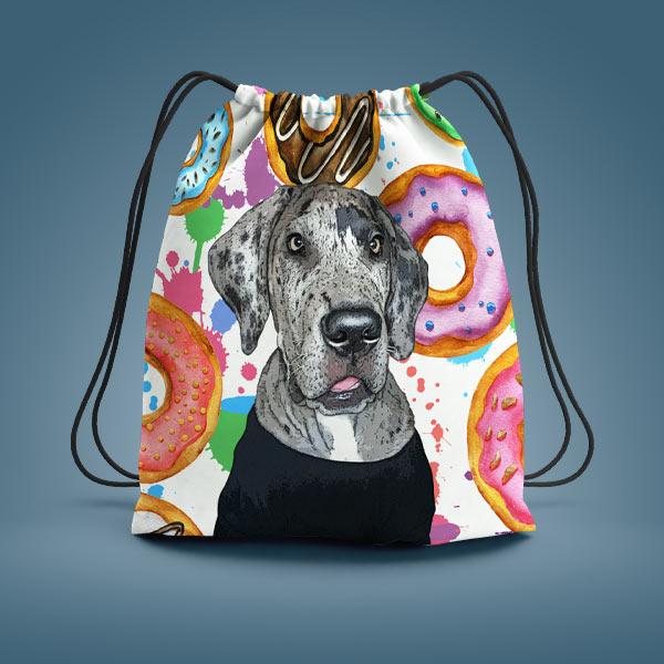 Custom Pet Art Drawstring Bag - Pop Your Pup!™