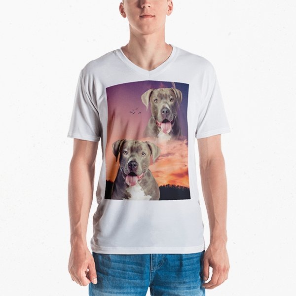 Custom Pet Art Mens V-neck - Pop Your Pup!™