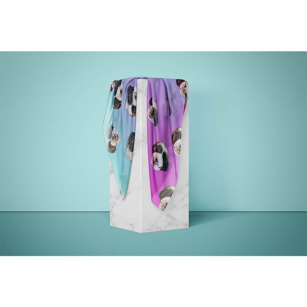 Custom Pet Art Scarves - Custom pet art of your dog or cat by pop-your-pup