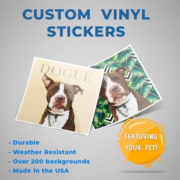 Custom Pet Art Stickers - Custom pet art of your dog or cat by pop-your-pup