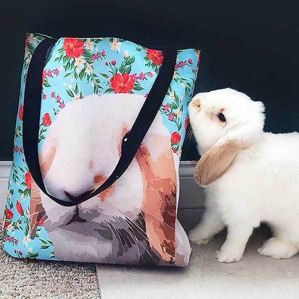 Hand Crafted Custom Made Hand Painted Tote Bag With Your Pets Painting by  NoryfromBOCA
