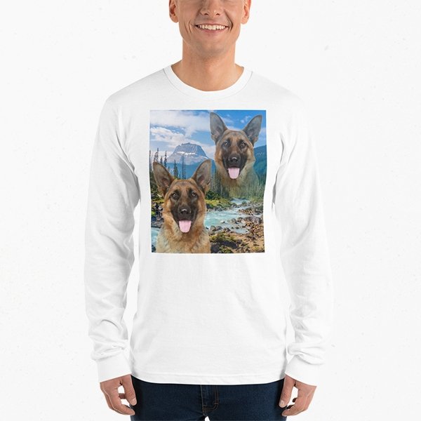 Custom Pet Art Uni-Sex Long Sleeve Shirt - Pop Your Pup!™
