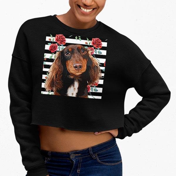 Custom Pet Art Women's Cropped Sweater - Pop Your Pup!™