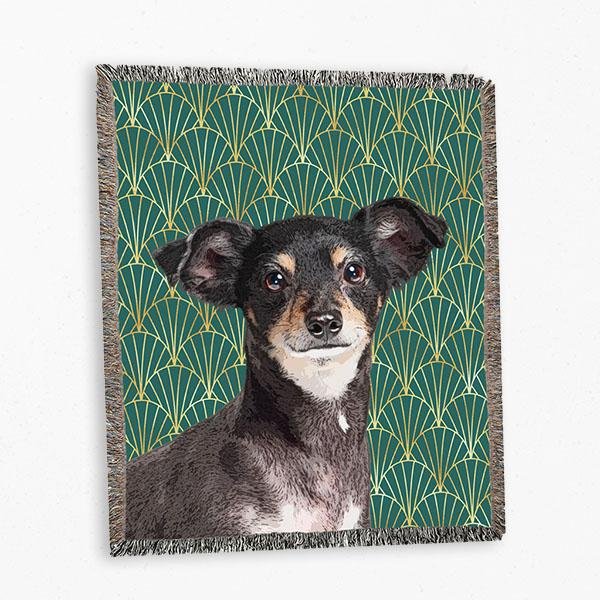 Custom Pet Art Woven Blanket - Pop Your Pup!™