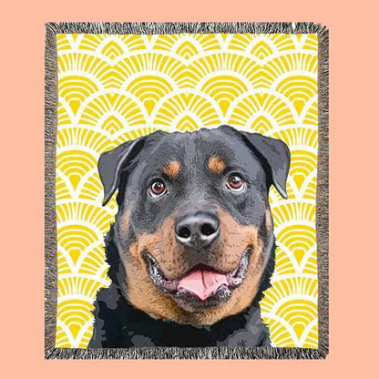 Custom Pet Art Woven Blanket - Pop Your Pup!™