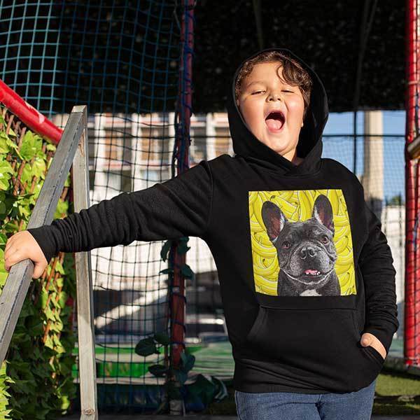 Custom Pet Art Youth Hoodie - Custom pet art of your dog or cat by pop-your-pup