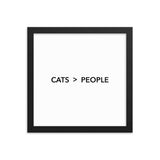 Framed Poster Quote - Cats > People - Custom pet art of your dog or cat by pop-your-pup