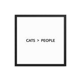 Framed Poster Quote - Cats > People - Custom pet art of your dog or cat by pop-your-pup
