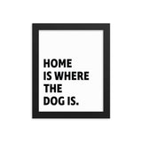 Framed Poster Quote - Home is where the dog is