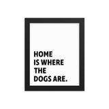 Framed Poster Quote - Home is where the dogs are