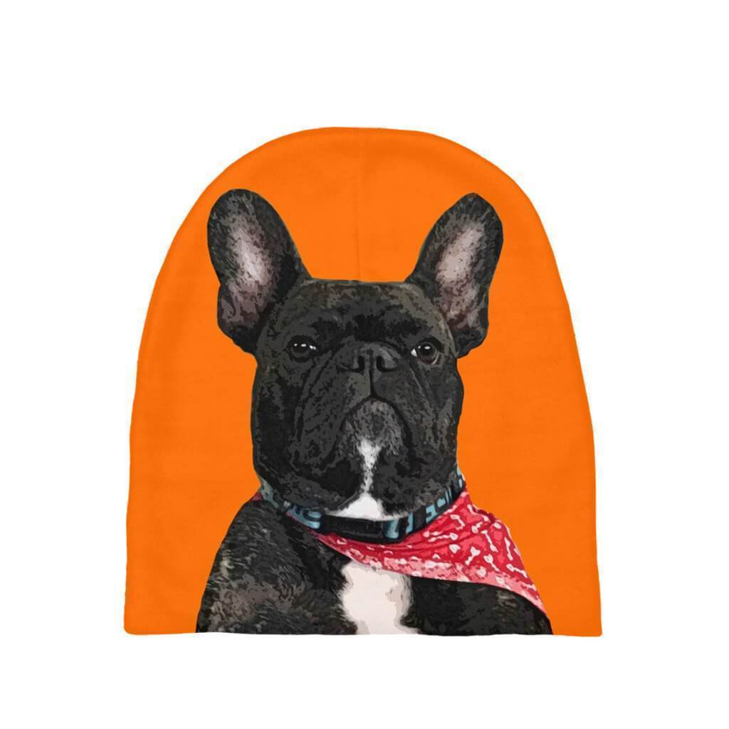 Original Pet Pop Art Baby Beanie - Custom pet art of your dog or cat by pop-your-pup