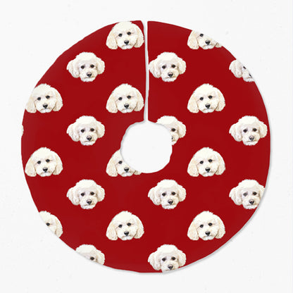 Original Pet Pop Art Christmas Tree Skirt - Custom pet art of your dog or cat by pop-your-pup