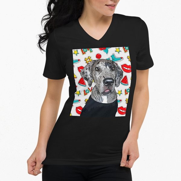 Original Pet Pop Art Ladies V-neck - Pop Your Pup!™