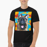 Original Pet Pop Art Mens Crew Neck T-shirt - Custom pet art of your dog or cat by pop-your-pup