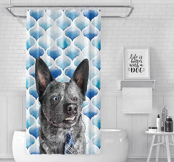 Original Pet Pop Art Shower Curtain - Custom pet art of your dog or cat by pop-your-pup
