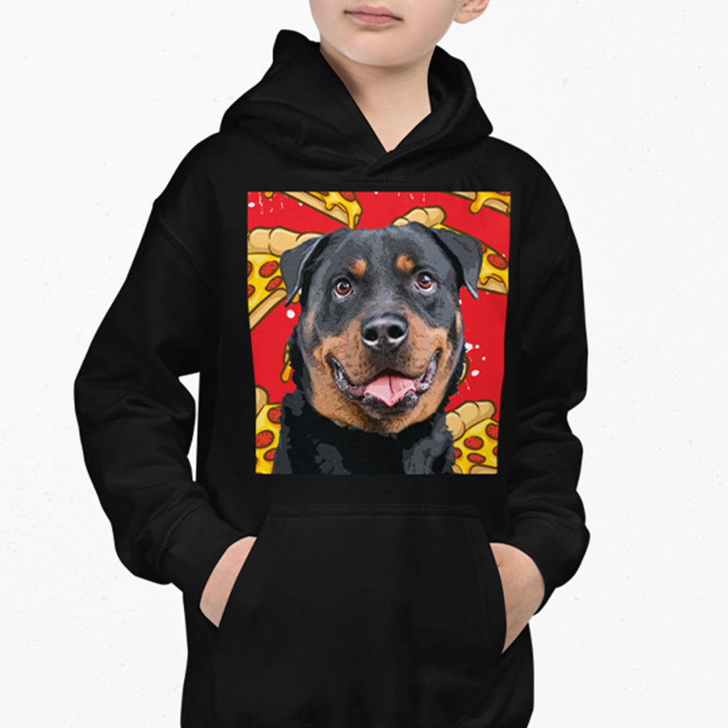 Original Pet Pop Art Youth hoodie - Custom pet art of your dog or cat by pop-your-pup