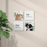 Pop Chic - 4 Canvas Square Set - Custom pet art of your dog or cat by pop-your-pup