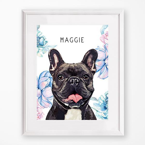 Pop Chic Framed Gallery Print - Custom pet art of your dog or cat by pop-your-pup