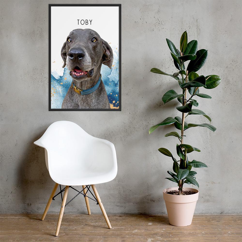 Pop Chic Modern Framed Print - Custom pet art of your dog or cat by pop-your-pup