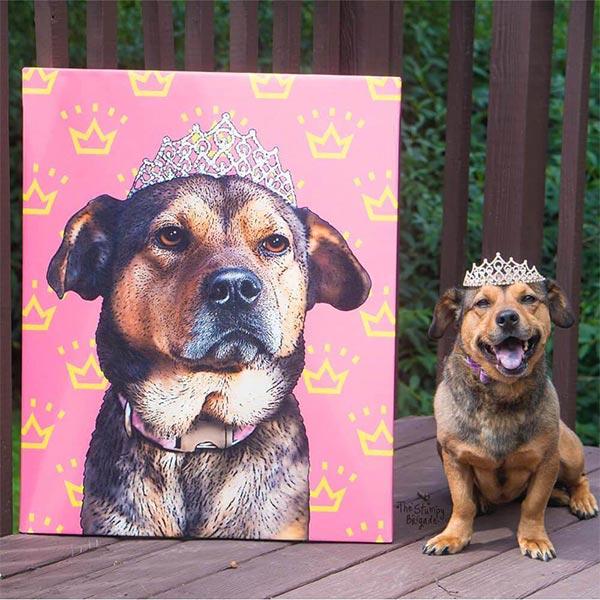 Custom Pet Art Canvas Wrap custom pet portrait canvas dog