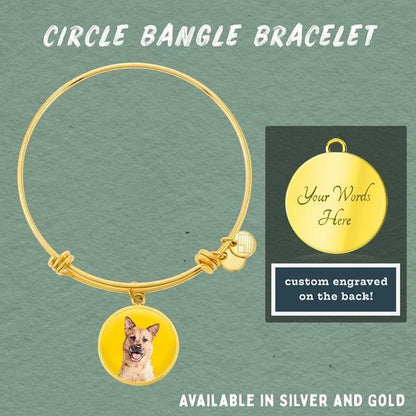 Custom Pet Art - Circle Bangle Bracelet - Pop Your Pup!™