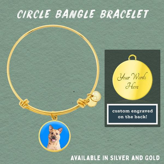 Custom Pet Art - Circle Bangle Bracelet - Pop Your Pup!™
