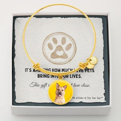 Custom Pet Art - Circle Bangle Bracelet - Pop Your Pup!™