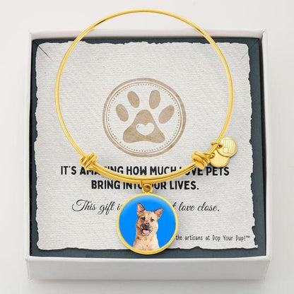 Custom Pet Art - Circle Bangle Bracelet - Pop Your Pup!™