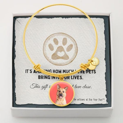 Custom Pet Art - Circle Bangle Bracelet - Pop Your Pup!™